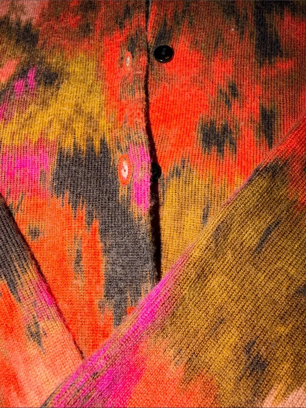 J. Crew Multicolor Abstract Print Cardigan - Pink, Red, Purple, Brown
